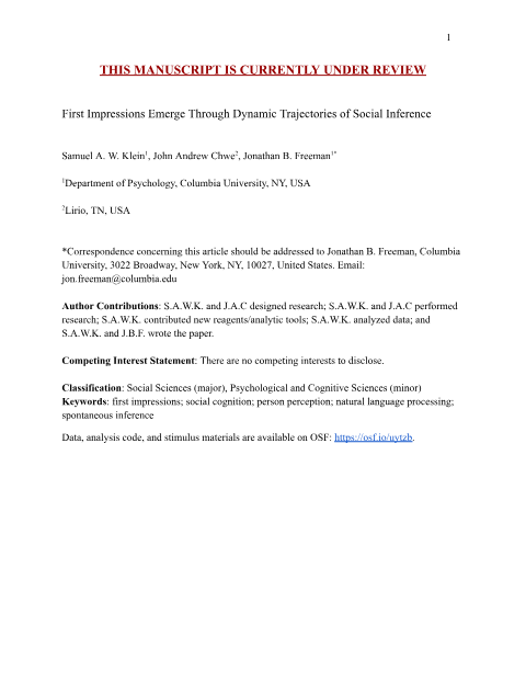 Thumbnail for First Impressions Emerge Through Dynamic Trajectories of Social Inference